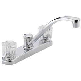 Kitchen Faucet, Chrome, Acrylic Knob Handles