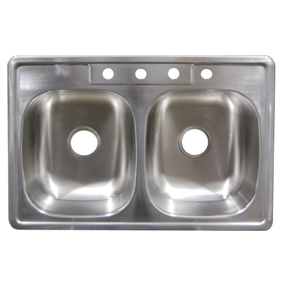 Brokering Solutions Sinks 22” Stainless Steel Sink - Double Bowl Top Mount - SS33228