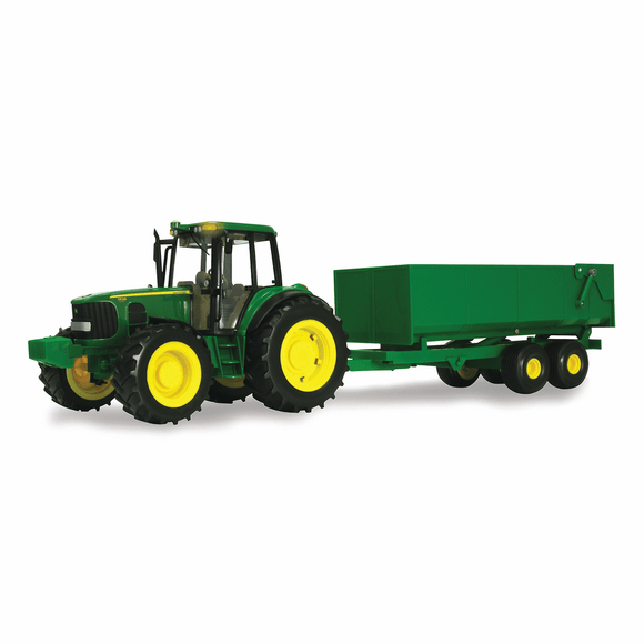 Tomy Big Farm Lights & Sounds John Deere 1:16 Scale Tractor with Wagon