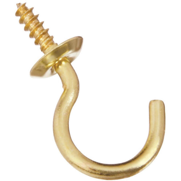 National 7/8 In. Solid Brass Cup Hook