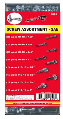 Tool City Self Drilling Screw Assortment (150 Pc)