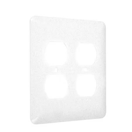 TAYMAC 2- Duplex Maxi Wall Plates, Number of Gangs: 2 Metal, Textured Finish, White