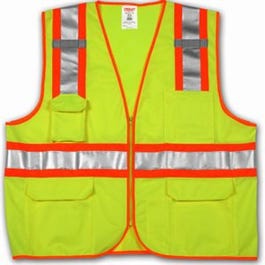 Safety Vest, Lime/Yellow Mesh Polyester, Large-XL