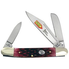 Wrangler Pocket Knife, 3-Blade, Cancun Blue/Bone Handle