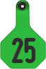 Y-Tex 3 Star Medium Cattle Id Ear Tags Green Numbered 1-25