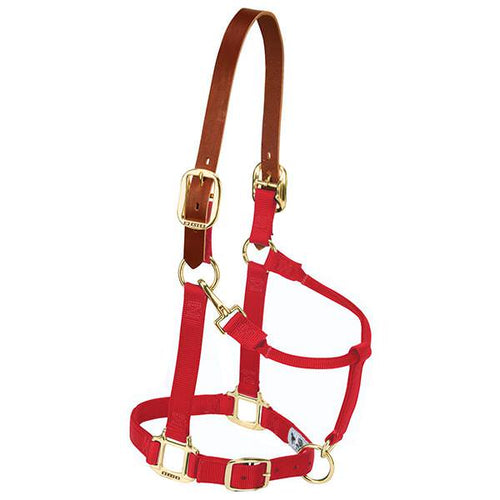 Weaver Leather Striped Padded Adjustable Chin And Throat Snap Halter Small Red 1 (1, Red)