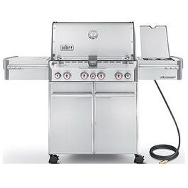 Summit S-470 4-Burner Natural Gas Grill + Side Burner & Rotisserie, 48,800 BTU