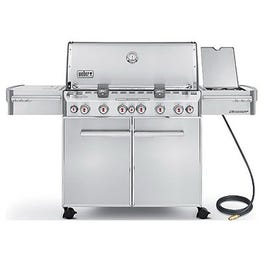 Summit S-670 6-Burner Natural Gas Grill + Side-Burner & Rotisserie, 60,000 BTU