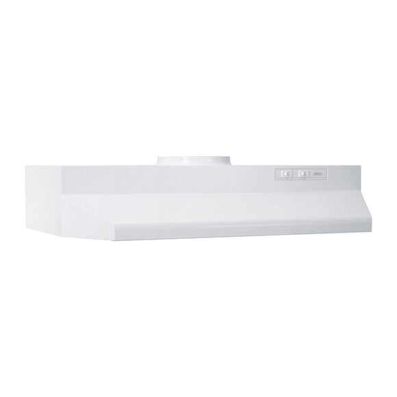 Broan® 30-Inch Under-Cabinet Range Hood, White (30 inch, White)