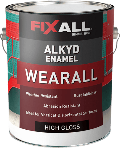 FixAll Wearall Alkyd Enamel High-Gloss Silver Gray - 1 Gallon (1 Gallon, Silver Gray)