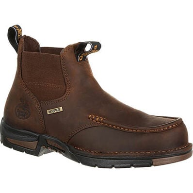 Georgia Boot Athens Chelsea Waterproof Work Boot (Dark Brown, 10W)