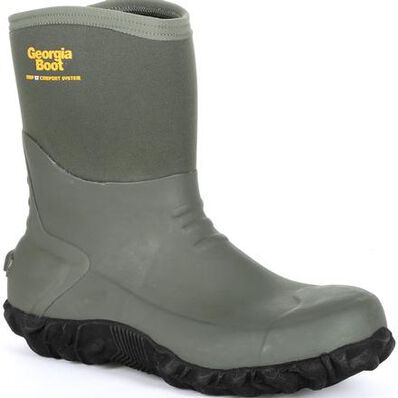 Georgia Boot Waterproof Mid Rubber Boot (Green, 8 M)