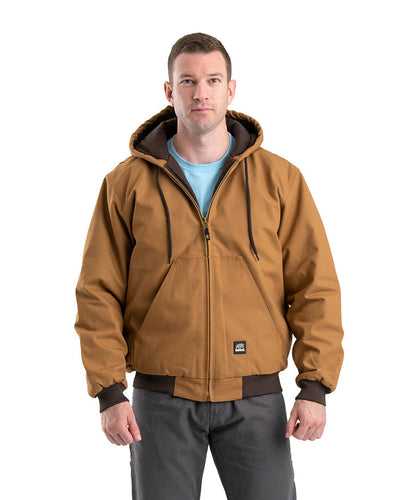Berne Heritage Duck Hooded Active Work Jacket 2XL Brown Duck