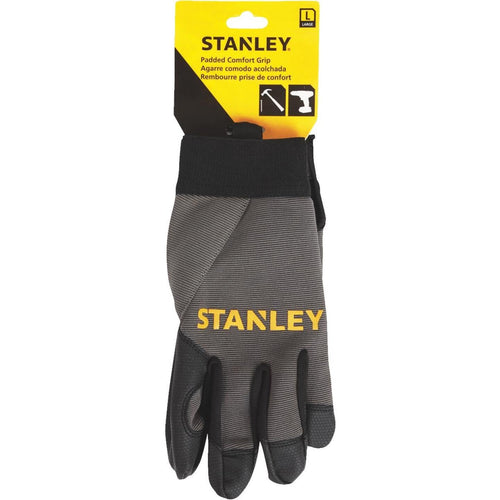 Stanley Men's Large Synthetic Fabric Padded Comfort Grip High Performance Glove