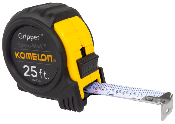 Komelon Speed Mark Gripper Acrylic Coated Steel Blade Tape Measure 25-Inch X 1