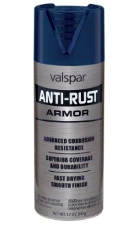 Valspar Anti-Rust Armor Spray Paint (12 Oz, Gloss Dark Blue - 21928)