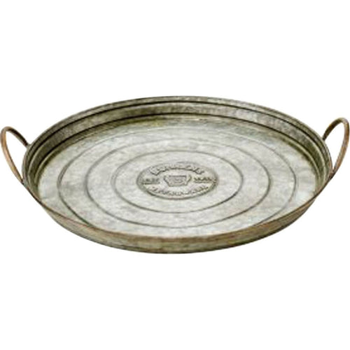 BEHRENS EMBOSSED AGED GALVANIZED TRAY