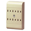 Leviton 15 Amp, 125 Volt, 2-Wire, 2-Pole 6-Outlet Adapter, Surface Mounting - Ivory