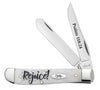 Case Religious Sayings Rejoice Embellished Smooth Natural Bone Mini Trapper