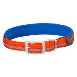 Terrain Reflective Lined Dog Collar, Orange Nylon, 23-In.