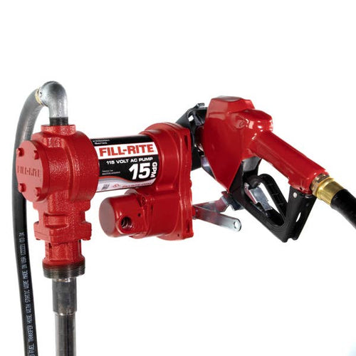 Fill-Rite 115V AC 15 GPM Fuel Transfer Pump with Nozzle FR610HA
