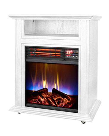 World Marketing Comfort Glow Mobile Quartz Electric Fireplace, 5120 BTU Heat Up To 1000 Sq Ft - QF4562R