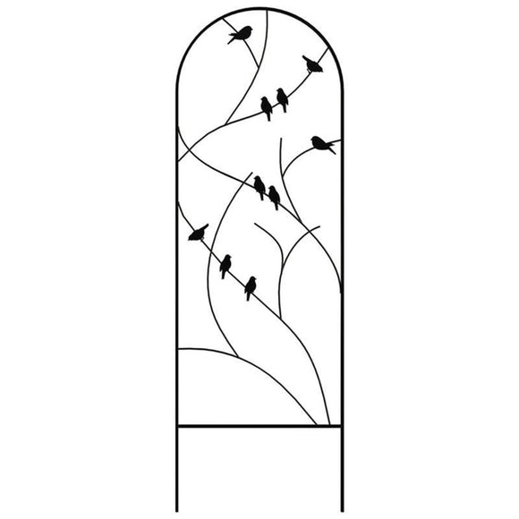 PERCHING BIRDS TRELLIS (72 INCH, BLACK)