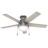 Hunter Fan Anslee Low Profile with LED Light 46 inch Silver