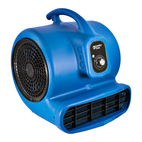 Comfort Zone 1/3hp 3-Speed Air Mover Carpet Dryer With Gfci Plug In Blue (1/3hp, Blue)
