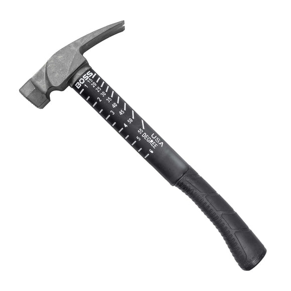 Boss Hammers 16 Oz Titanium Hybrid Smooth Face Hammer with Fiberglass Handle