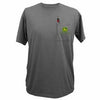Pocket T-Shirt, Short Sleeve, Charcoal Cotton, Men's Medium