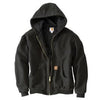 Active Quilted Flannel-Lined Jacket With Hood, Black, XL