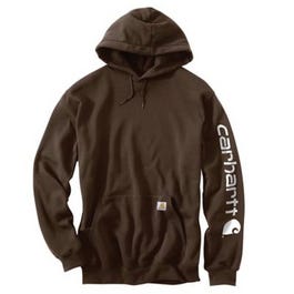 Midweight Hooded Logo Sweatshirt, Dark Brown, XL