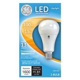 LED Light Bulb, Daylight, 1600 Lumens, Dimmable, 15-Watts