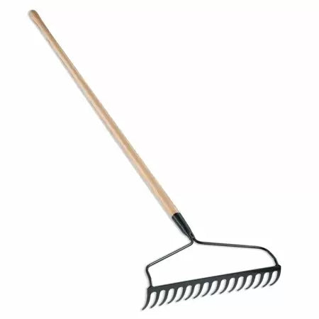 Corona 60 Garden Bow Rake, 16 Tines, 16 Tempered Head, Ash Wood Handle