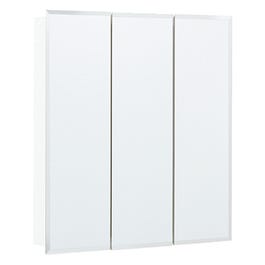 Medicine Cabinet, Surface Mount, Beveled Tri-View Mirror, 24W x 4.25D x 25H-In.