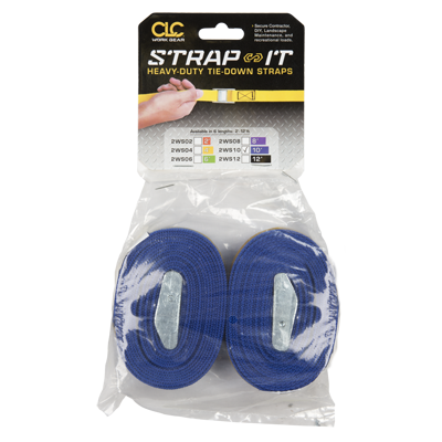 Custom Leathercraft 10′ Tie-Down Strap, 2-Pack Blue