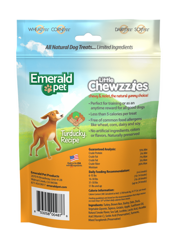 Emerald Pet Little Chewzzies Turducky Recipe Dog Treats