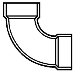 Lasco Fittings 3 DWV Long Sweep 1/4 Bend H x H