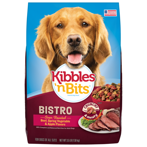 Kibbles Kibble 'n Bits Bistro Meals Dog Food Oven Roasted Beef Flavor