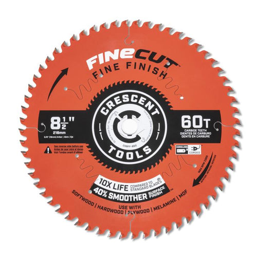 Crescent 8-1/2 x 60-Tooth FineCut™ Fine Finishing Circular Saw Blade