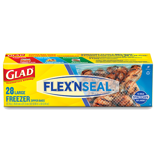 Glad® FLEX’N SEAL™ Freezer Storage Bags 1 Gallon 28 Count
