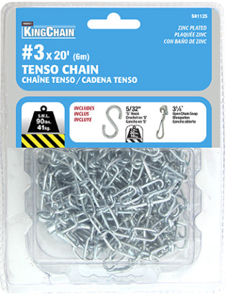 CHAIN ZINC TENSO 3 X 20 FT