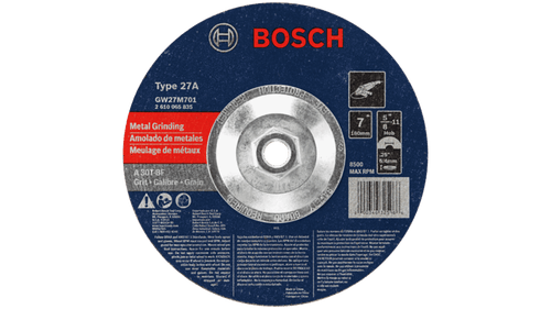 Bosch 7 In. 1/4 In. 5/8-11 In. Arbor Type 27 30 Grit Grinding Abrasive Wheel