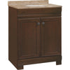 Continental Cabinets Westbrook Cafe Black Glaze 24-1/2 In. W x 34-1/2 In. H x 18-1/2 In. D Vanity with Solid Surface Technology Top