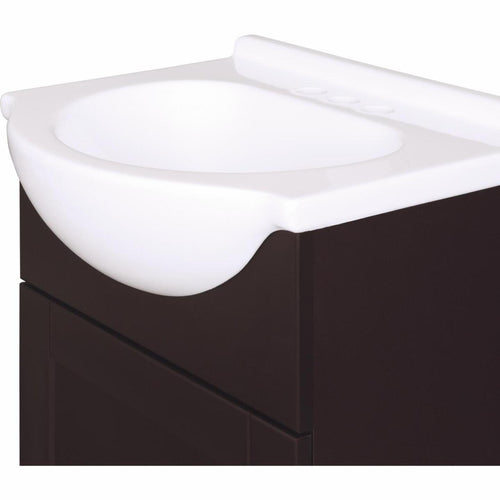 Continental Cabinets European Espresso 18 In. W x 33-1/2 In. H x 12-1/2 In. D Vanity with Cultured Marble Top