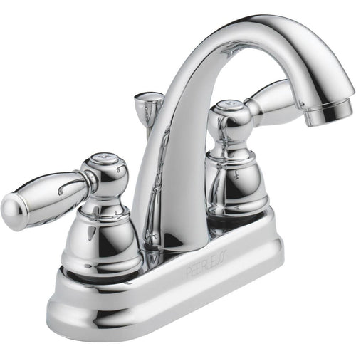 Peerless Claymore Chrome 2-Handle Lever 4 In. Centerset High Arc J Spout Bathroom Faucet with Pop-Up