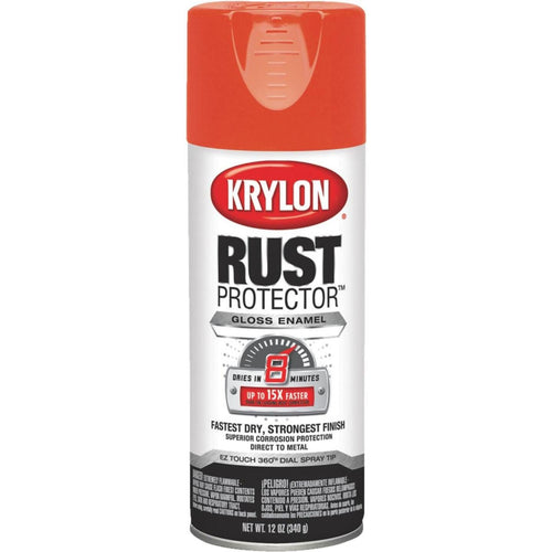 Krylon Rust Protector 12 Oz. Gloss Alkyd Enamel Spray Paint, Orange