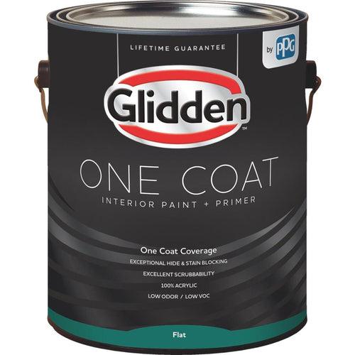 Glidden One Coat Interior Paint + Primer Flat White & Pastel Base 1 Gallon