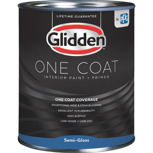 Glidden One Coat Interior Paint + Primer Semi-Gloss Midtone Base Quart